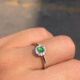 玉戒指冰种阳绿蛋面翡翠镶嵌银公主方戒指生日节日纪念送出高级感