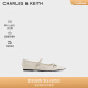 CHARLES&KEITH一字带马衔扣平底玛丽珍鞋CK1-71720065 粉白色Chalk 37