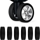 旅游行李箱轮子硅胶套万向轮胶圈拉杆箱脚轮保护套消音降噪防磨损 黑色 4个