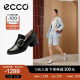 爱步（ECCO）高跟鞋女 24年夏季新款金属扣饰粗跟休闲单鞋  雕塑35系列222443 黑色22244301001 37