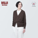 无印良品（MUJI）女式 防紫外线不易变形宽版开衫防晒衣服 女款长袖 早春新品 外套 棕色 XL 165/92A