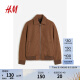 H&M新款男士时尚休闲标准版型羊毛混纺外套1198107 深棕色 180/116