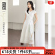 对白×冯玮艺术家联名气质V领无袖连衣裙女2024夏季新款显瘦长裙 氧气白（预售6月18日发货） M
