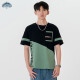 顶峰保罗（Dingfengbaoluo）短袖t恤男士夏季潮牌五分半袖纯棉体恤上衣服男装21056黑色XL