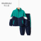 努比屋 儿童套装中大童2024春季新款摇粒绒上衣长裤两件套男童运动套装 宝蓝 130cm