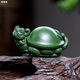 吟艺阁宜兴精品高档紫砂可养龙龟手工茶玩创意摆件寿龟茶宠茶具配件 绿泥 龙龟