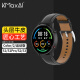 KMaxAI 适用小米手表Color2真皮表带运动版头层牛皮商务智能手表带适用于小米watch S3/2/1代/Pro 22mm 黑色