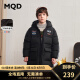 MQD2022冬装新款童装男童连帽中长款羽绒服三防蓄热保暖外套洋气 黑色 140