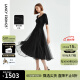 朗姿法式复古高级感显瘦小黑裙气质针织连衣裙夏季新款裙子女 黑色 M