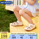 江博士学步鞋 夏季女童学步凉鞋蝴蝶结包头儿童凉鞋B14242W026米色 23