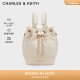 CHARLES&KEITH24夏新品绗缝菱格链条水桶包双肩包女CK2-10701506 Beige米色 M