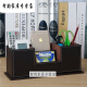 辉客映上皮革办公室桌面收纳盒架办公桌双笔筒创意可爱韩版 咖色牛皮纹