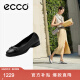 爱步（ECCO）芭蕾舞鞋女 24年夏季新款牛皮圆头玛丽珍浅口单鞋 雕塑奢华222323 黑色22232301001 38