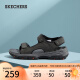 斯凯奇（Skechers）凉鞋夏季男简约户外休闲沙滩鞋魔术贴增高凉鞋204105-CHAR