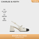 CHARLES&KEITH法式拼色方头粗跟玛丽珍鞋CK1-60361507 粉白色Chalk 36