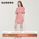 SANDRO女装法式优雅假两件红色花呢短款连衣裙SFPRO02843 30/红色 36