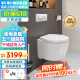 科勒（KOHLER）家用壁挂式马桶挂墙坐便器水箱嵌入式墙排直冲悬挂式马桶K-25255 缸体+【矮款】水箱+面板一级水效