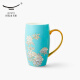 永丰源（auratic）水墨牡丹600ML大容量茶杯 简约创意喝水杯子办公室茶杯 陶瓷杯 茶杯（600ml）