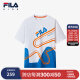 FILA斐乐童装儿童运动套头上衣2024夏季新款中大童T恤男童短袖潮 标准白-WT 170cm