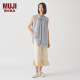 无印良品（MUJI）IDEE 女式 平纹 无袖罩衫 上衣女款夏季 棉麻 背心GAD11C4S 蓝灰色 M (155/80A)