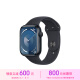 Apple/苹果 Watch Series 9 智能手表GPS款45毫米午夜色铝金属表壳 午夜色运动型表带S/M MR993CH/A