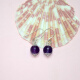 【竞天珠宝】时尚简约版玛瑙小球耳饰耳坠~S925银电镀工艺 送礼佳品 樱花紫水晶耳钉
