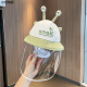 婴儿防护面罩0-6个月新生儿婴儿防护帽子防飞沫面罩小月龄宝宝防护帽防疫帽挡风隔离帽渔夫帽07 sail触角帽绿+面罩 2-8个月(头围38-45cm)