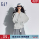 Gap女装春季2024新款LOGO法式圈织简约纯色连帽卫衣429363上衣 灰色 165/84A(M)亚洲尺码