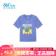 361°【商场同款】童装男童短袖针织衫夏季新款小童儿童印花短袖 加蓝紫 120