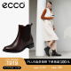 爱步（ECCO）靴子女 冬季切尔西女靴粗跟短靴女 型塑266503 棕色26650301014 37