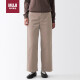 无印良品（MUJI） 女式 弹力 灯芯绒 宽版裤 BEE07C2A 浅米色 S