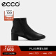 爱步（ECCO）时装靴 冬季简约通勤方头粗跟短靴皮靴女 型塑290633 黑色29063301001 36