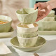 康琴（KANGQIN）奶油风陶瓷碗家用2024新款吃饭碗高颜值餐具面碗汤碗乔迁碗碟套装 4.7英寸饭碗 4件套
