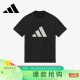 阿迪达斯 （adidas）男女同款短袖夏季休闲宽松上衣圆领T恤运动潮流半袖 黑色 L 