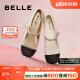 百丽优雅玛丽珍鞋女商场同款闪耀单鞋BL203CQ3预售 金色 37