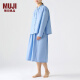 无印良品（MUJI）女式棉宽版立领衬衫女士睡衣上衣单件家居服春秋纯棉全棉FD98CC3A 萨克森蓝 M（155/80A）