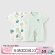 童泰夏季1-18月婴儿宝宝衣服纯棉家居短袖开裆连体衣2件装 绿色 80cm