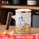 常生源茶杯陶瓷茶水分离杯子羊脂玉白瓷办公茶具泡茶杯马克杯 金兰杯