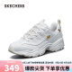 Skechers男女情侣小白鞋老爹鞋缓震休闲运动鞋 52676奶白/金 44