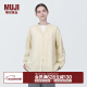 无印良品（MUJI）女式 木棉混双层纱织长袖罩衫女士衬衫衬衣外套  BC2IZC4S 原色 L(165/88A)