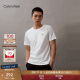 Calvin Klein Jeans夏季男士简约ck撞色印花舒适纯棉打底圆领短袖T恤J322254 YAF-白色 M