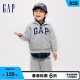 Gap男女婴童春季2024新款LOGO经典字母插袋连帽外套卫衣890199 灰色 100cm(2-3岁)偏小，建议选大一码
