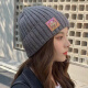 HKYI帽子女秋冬季绒线帽 女士新款时尚韩版百搭可爱针织帽 小雏+变色标菊灰色