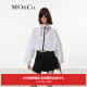 MO&Co.2024夏新品设计感抽绳高领短款宽松轻量夹克外套MBD2COT001 本白色 S/160