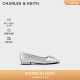 CHARLES&KEITH复古蝴蝶结芭蕾舞平底单鞋CK1-70900507 Silver银色 38