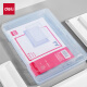 得力（deli）手提式A4文件收纳盒 证件照片收纳 防水耐摔带卡扣提手 透明 5702