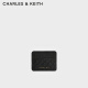 CHARLES&KEITH撞色绗缝菱格迷你卡包女CK6-50680926-1 Black黑色 XXS