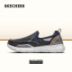 斯凯奇（Skechers）男鞋商务休闲鞋舒适一脚蹬轻便舒适时尚复古帆布鞋