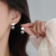 曼蒂娅珍珠耳环女原创高级感设计925银针正圆贝珠耳钉百搭气质耳饰礼物 圆片灰珍珠耳钉10mm