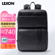 乐上（LEXON）双肩包男15.6英寸笔记本电脑包真牛皮商务背包旅行大容量书包黑色